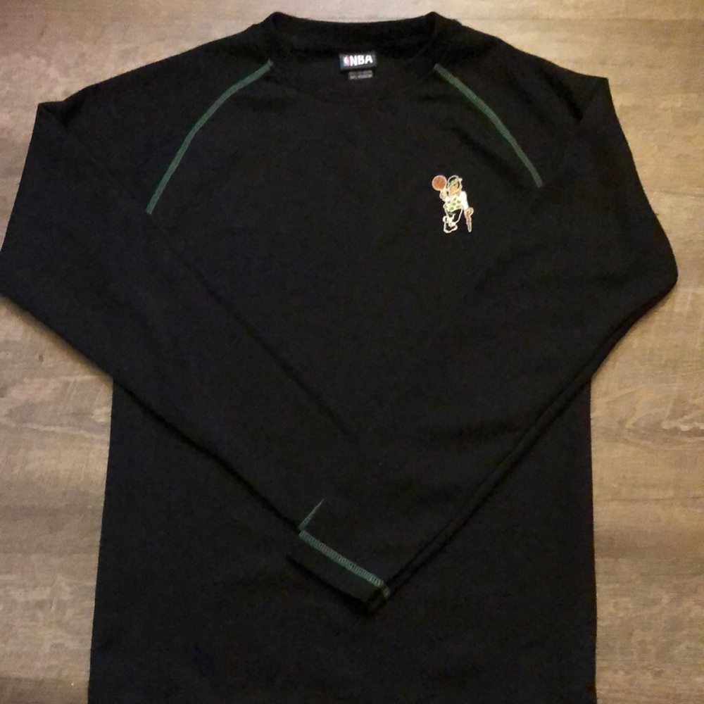 Boston Celtics Black Thermal Long Sleeve Shirt NBA Men Small S